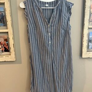 Striped Blue Sleeveless Dress